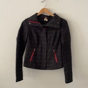 Free People black jacket with red accents size 4